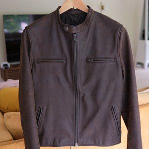 Soul Revolver Cafe Racer Antique Brown Calf Leather Jacket Small